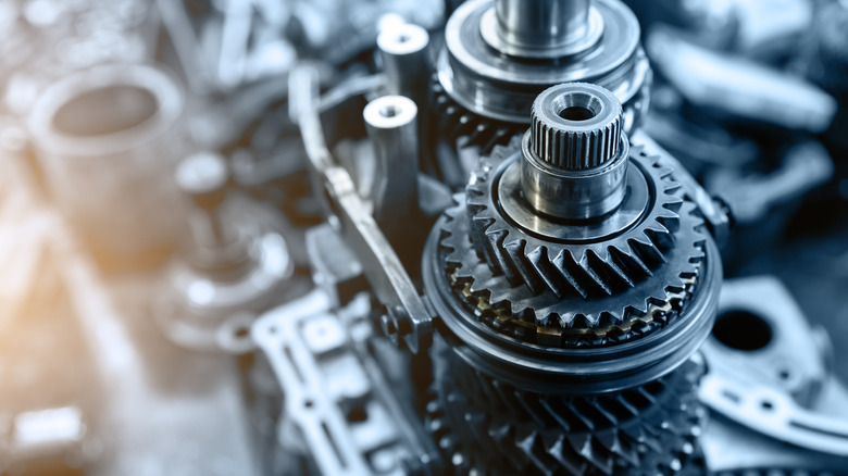 disassembled transmission parts
