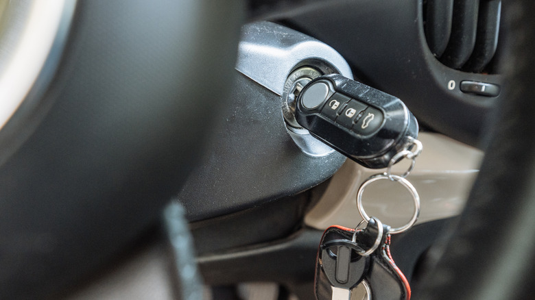 car key in ignition