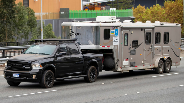 Trailer attached to truck