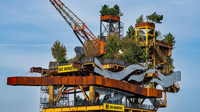 A decommissioned oil rig in the U.K. converted into an art installation dubbed SEE MONSTER