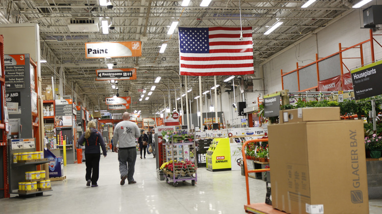 Customers shop at Home Depot