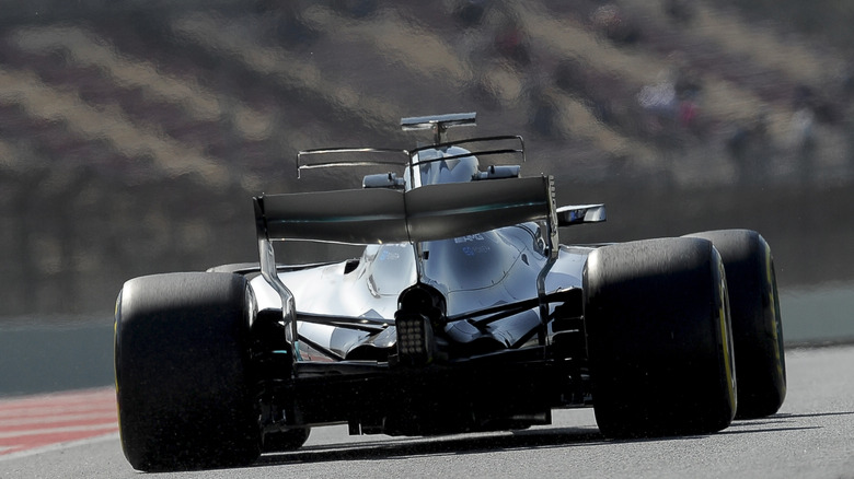 Rear of a 2017 Mercedes F1 car