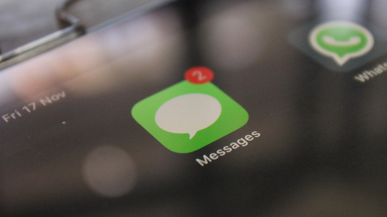 iPhone screen displaying iMessage notifications