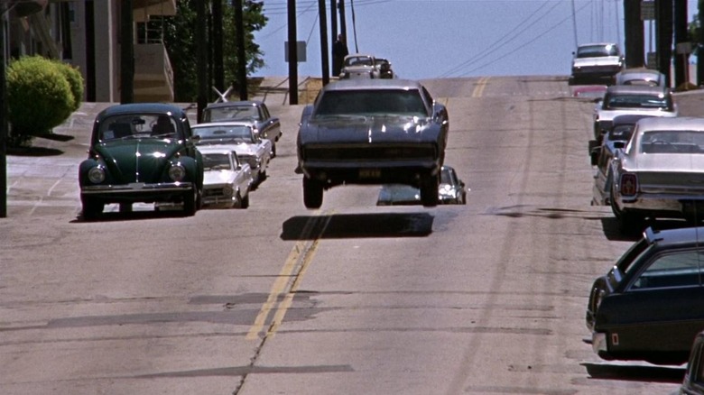 Bullitt car driving down road