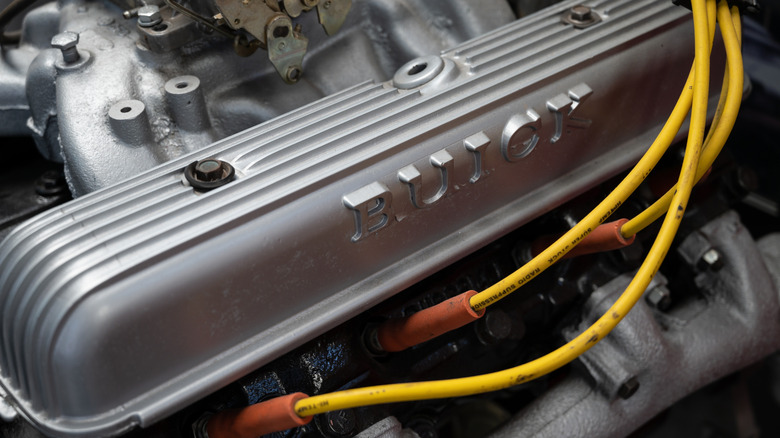 close-up of a big block Buick V8 engine