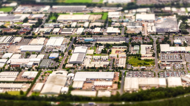 large cluster of industrial buildings