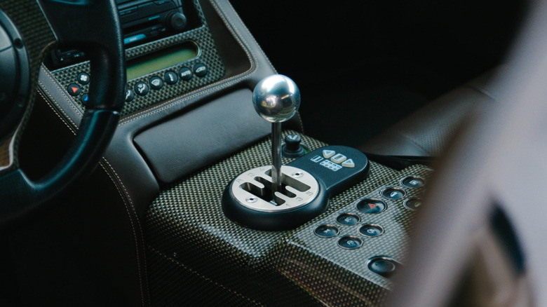 Gear shifter in a Lamborghini Diablo