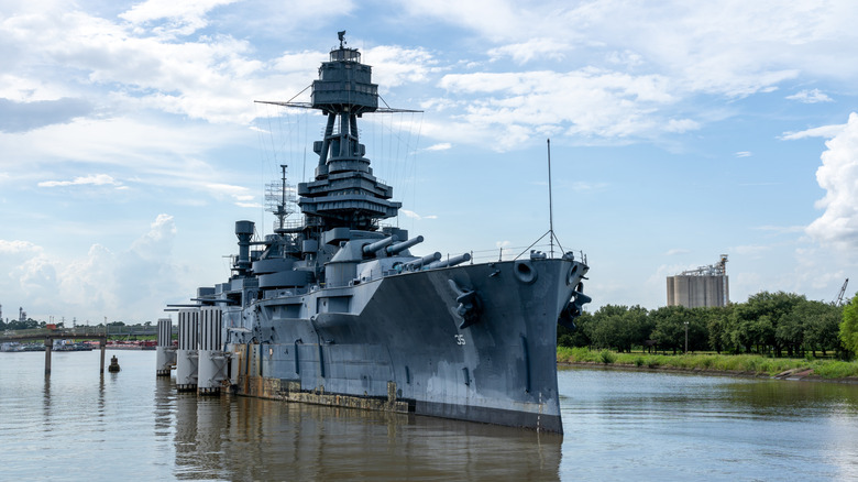 The US Navy USS Texas BB-35 Battleship in Galveston Texas