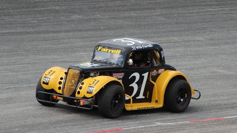 Number 31 Legend race car on asphalt track