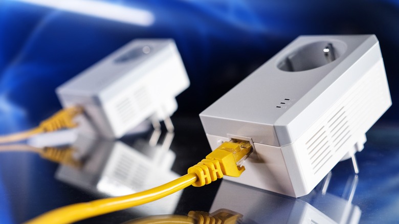 Powerline adapters with ethernet cables