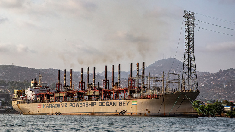 Powership moored in Sierra Leone