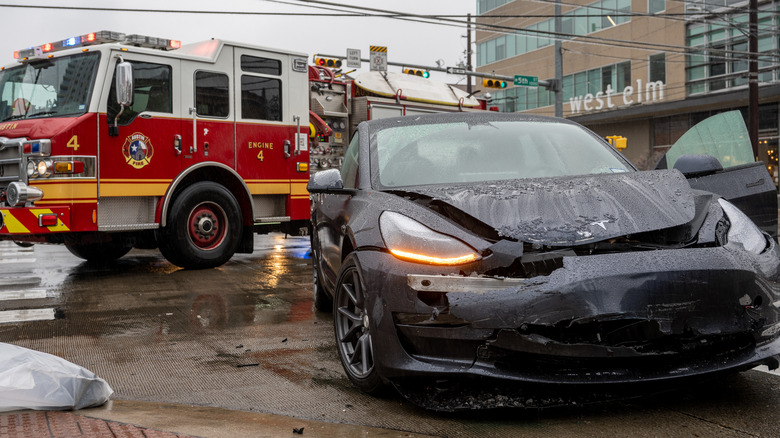 Tesla car involved in crash