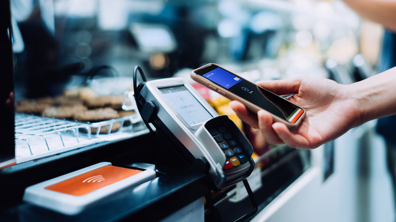 Smart phone paying at terminal