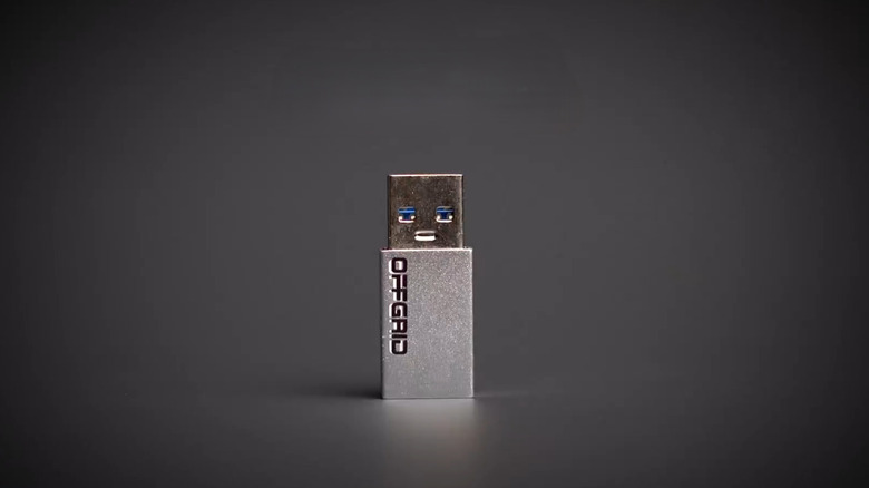 USB data blocker adapter with gray background