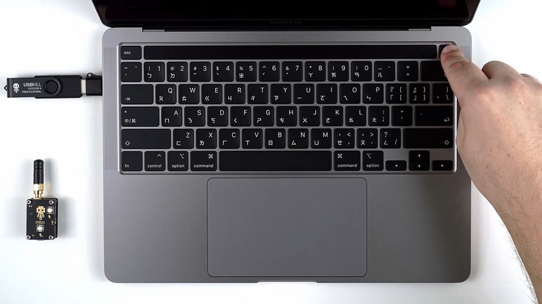 USB Kill Stick connected to Macbook