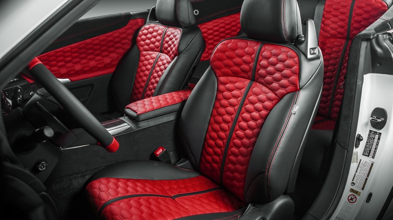 red black interior sports car