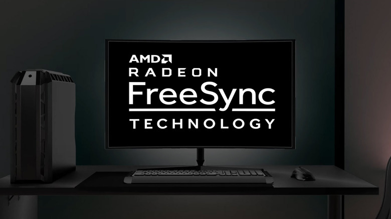 AMD FreeSync logo on computer monitor