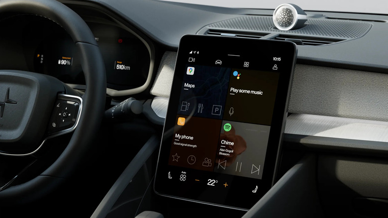 The polestar 2 is seen running an older android automotive os version