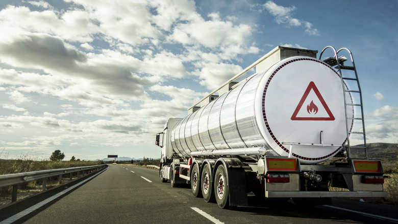 Diesel truck on the highway