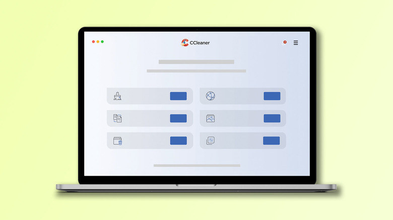 CCleaner app on a laptop