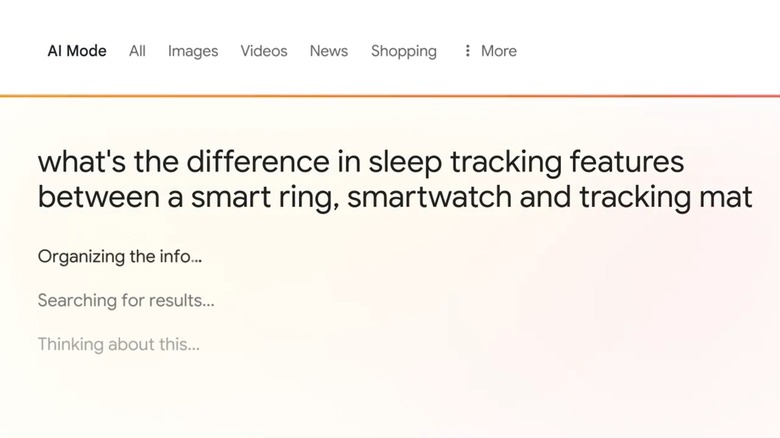 Google Search page using AI Mode feature