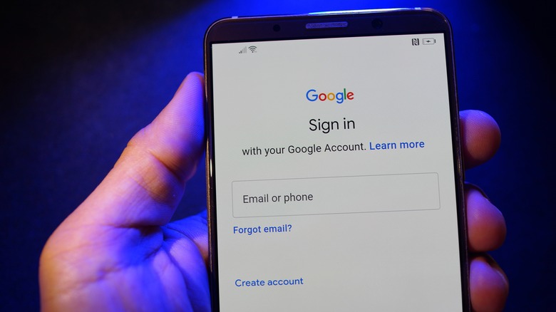 Google account sign in page