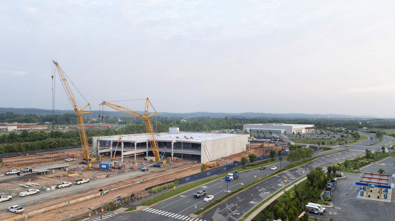 A Microsoft data center under construction