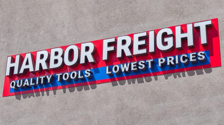 Close up of Harbor Freight sign