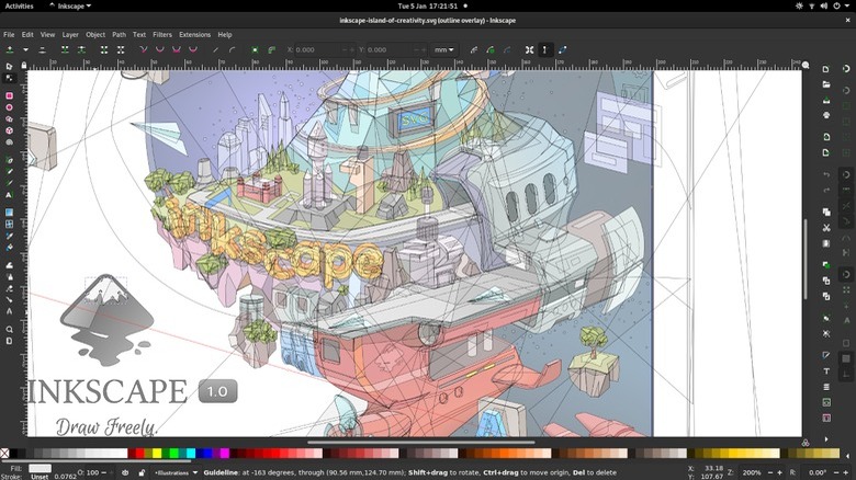 Inkscape airship illustration