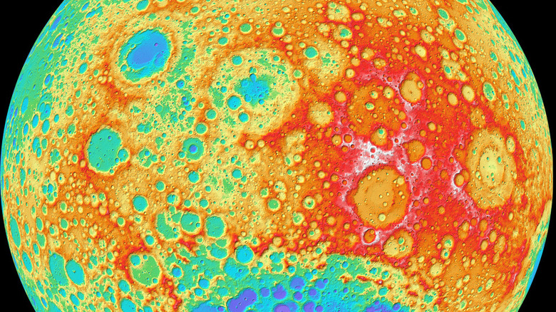 Topographic map of the Moon