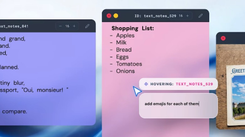 Magic Curser being used to add emoji's to shopping list
