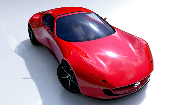 Front 3/4 overhead view of Mazda Iconic SP concept car