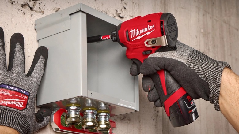 M12 Subcompact Brushless ¼-inch Hex Impact Driver in use