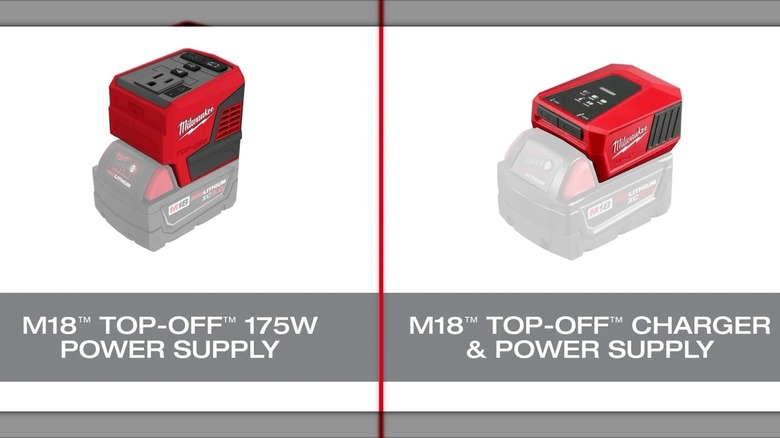 Two Milwaukee M18 Top-Off models side by side.