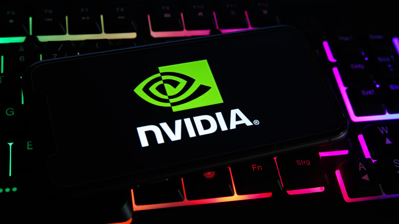 NVIDIA logo on mobile phone