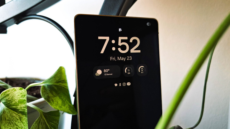 Samsung Galaxy S25 Ultra posed on plant stand