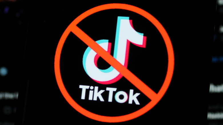 Block icon on the TikTok logo