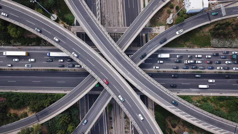 Highway drone photo