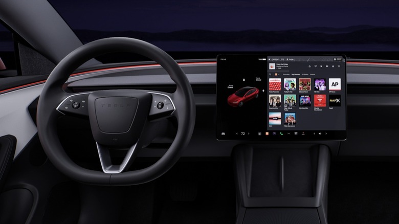 Tesla Touchscreen display and steering wheel