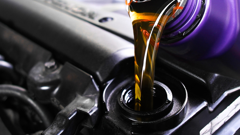 A car getting an oil change