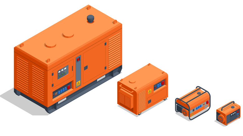 An illustration showing different types of generators