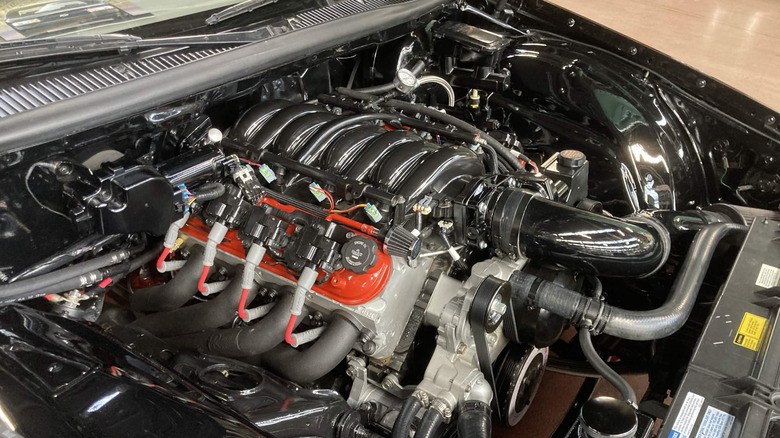 Modified LS7 V8 in 1996 Chevrolet Impala engine bay