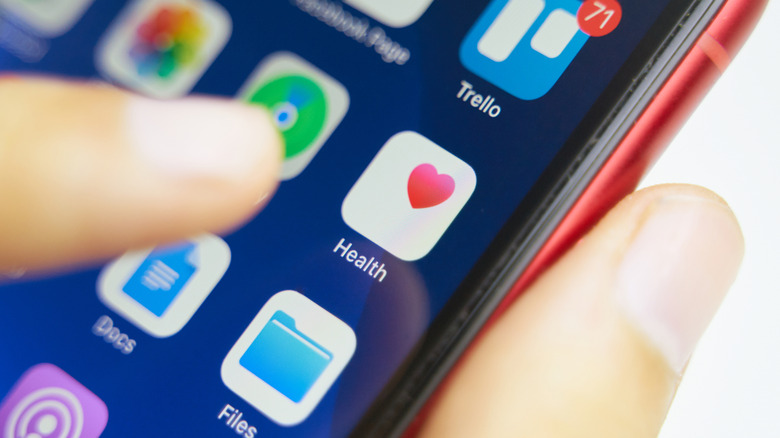 Apple iPhone with Health app displayed