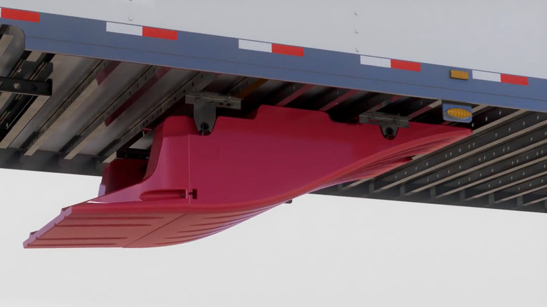 UnderTray attached to semi-truck