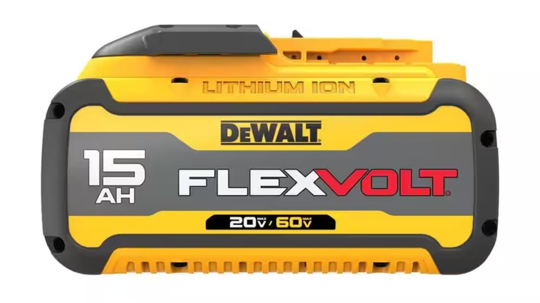 A DeWalt 15Ah Flexvolt battery pack.