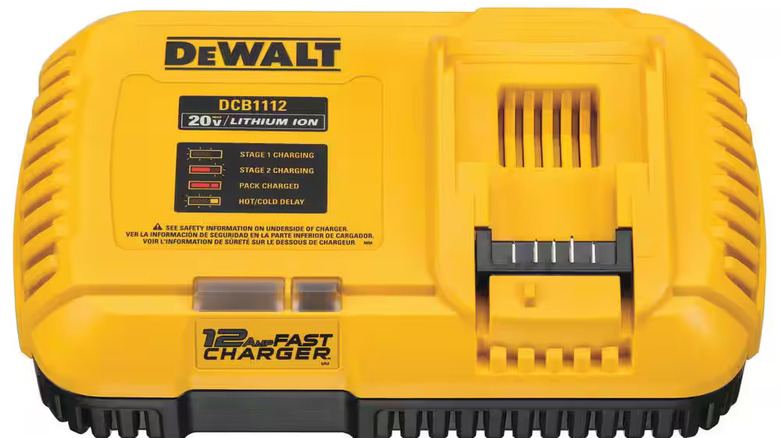 A DeWalt 12 Amp fan-cooled fast charger.