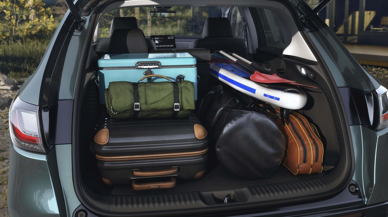Rear compartment of Honda HR-V loaded with gear