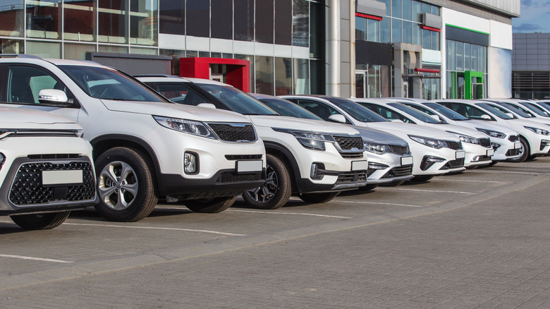 New cars outside a dealership