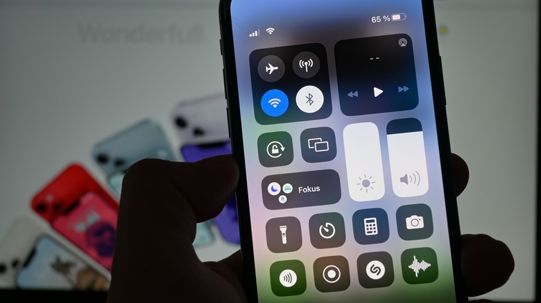 The control center of an iPhone.