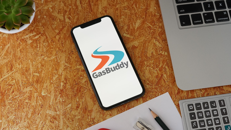 GasBuddy logo displayed on smartphone screen